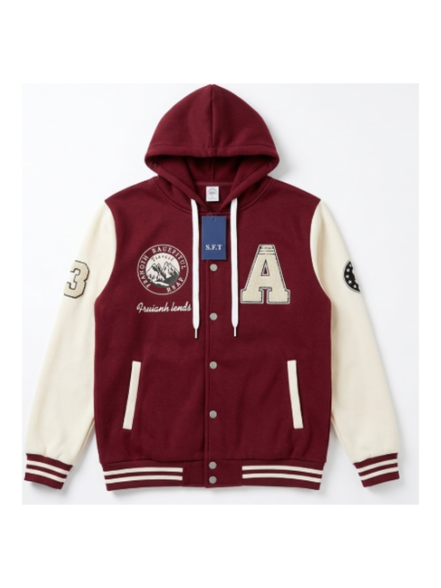 Campera Universitaria de Algodón con Capucha para Hombre
